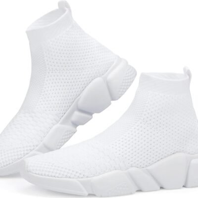 Walking Shoes for Men’s Lightweight High Top Sneakers Breathable Knit Athletic Running Shoes  Gym Sports Shoes