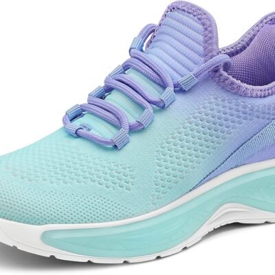 Girls Lightweight Sneakers Kids Lace-up Tennis Running Shoes, Breathable Walking Shoes for Toddler/Little Kid/Big Kid